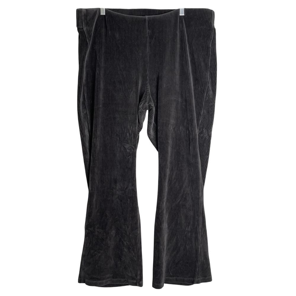 Old Navy High Waist Ribbed Flare Leggings Womens Plus Size XXL Black Velour